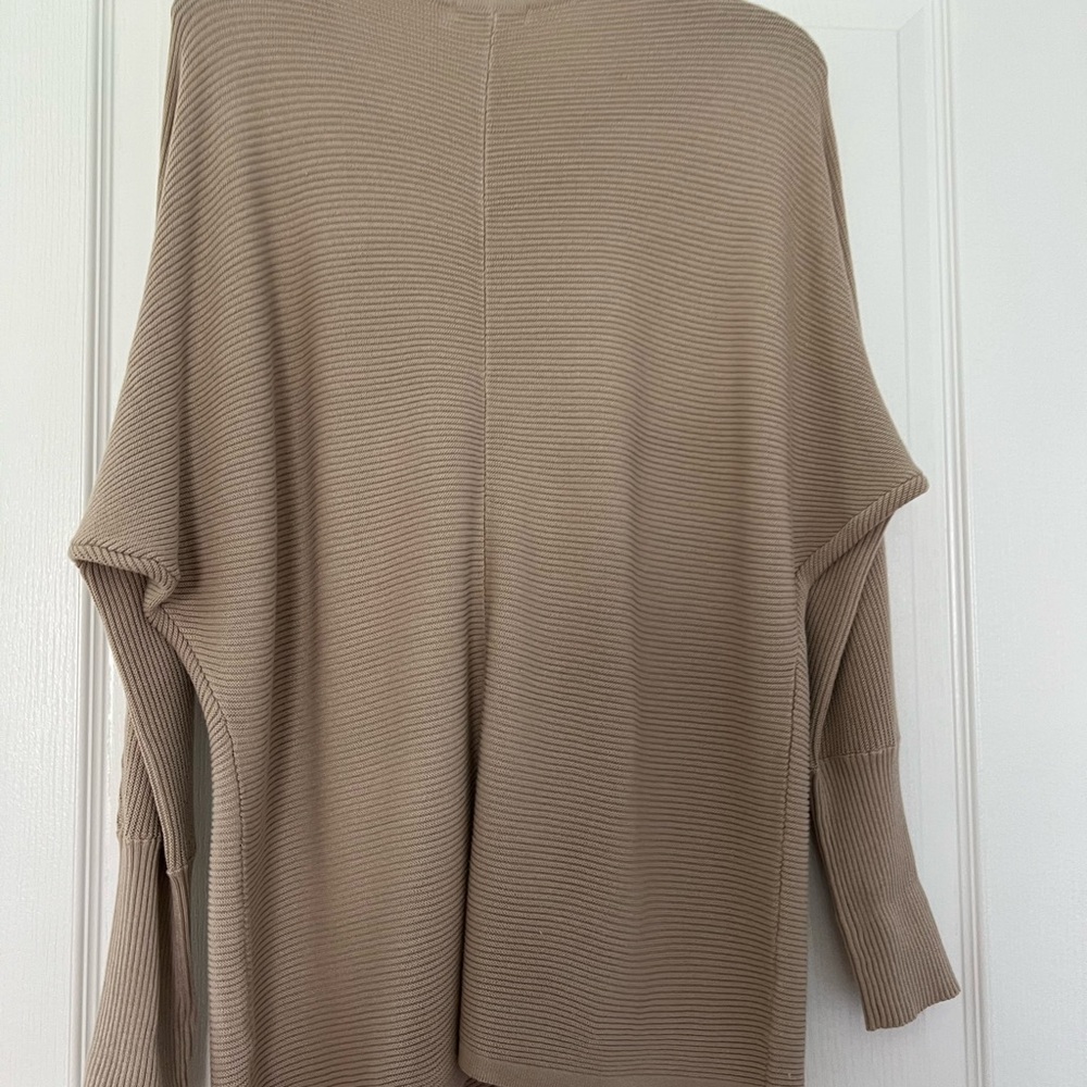 Tan Ribbed Open Cardigan - Picture 5 of 5